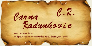 Čarna Radunković vizit kartica